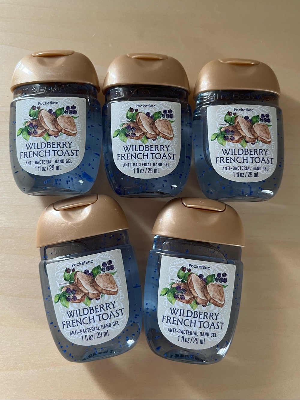 Five Bath & Body Works Wildberry French Toast Gel Hand Sanitizers